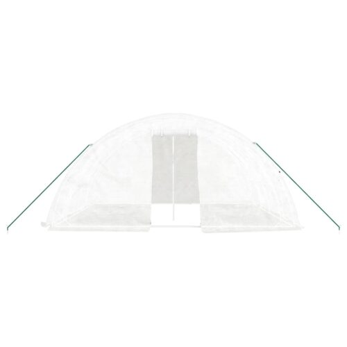 Steel Frame Greenhouse Walk-in Garden Shed Plant Storage House White 5x4x2.3m - Image 4