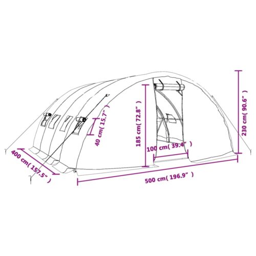 Steel Frame Greenhouse Walk-in Garden Shed Plant Storage House White 5x4x2.3m - Image 12