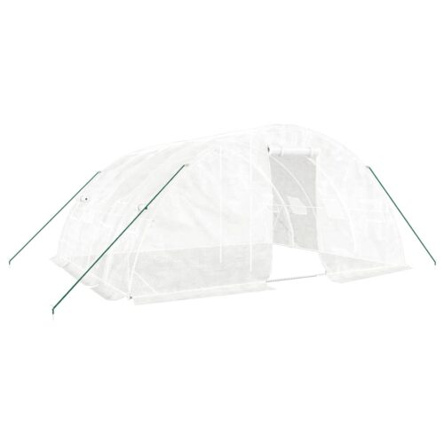 Steel Frame Greenhouse Walk-in Garden Shed Plant Storage House White 5x4x2.3m - Image 13