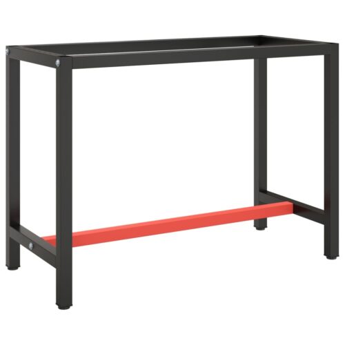 Work Bench Frame Matte Black Matte Red 110x50x79cm Metal