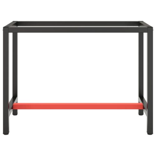 Work Bench Frame Matte Black Matte Red 110x50x79cm Metal - Image 3