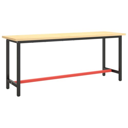 Work Bench Frame Matte Black Matte Red 190x50x79cm Metal - Image 2