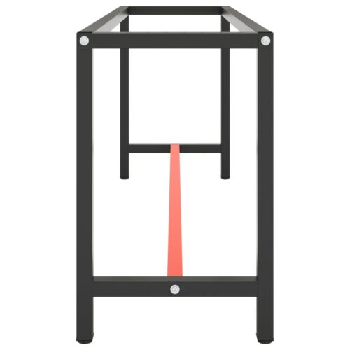 Work Bench Frame Matte Black Matte Red 190x50x79cm Metal - Image 4