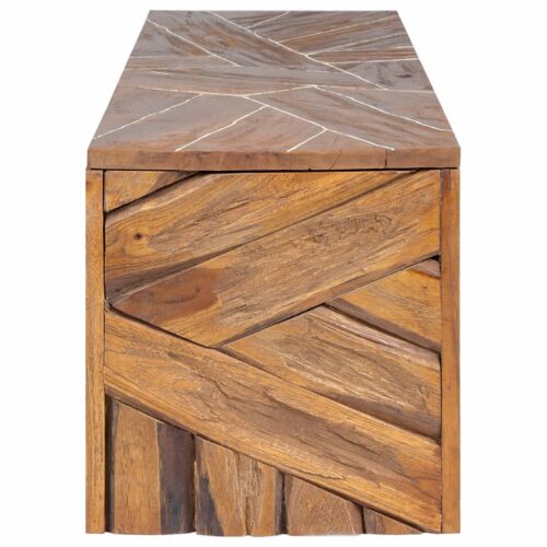 TV Stand 110x60x38cm Solid Teak Wood - Image 3