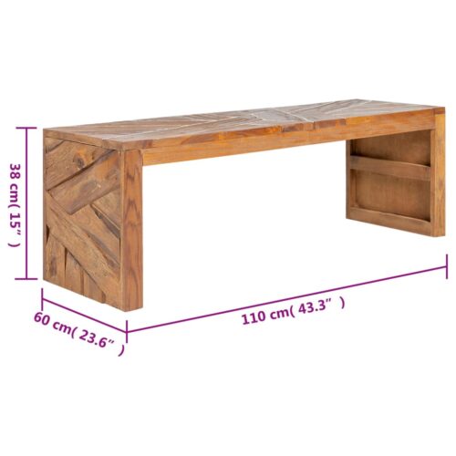 TV Stand 110x60x38cm Solid Teak Wood - Image 7