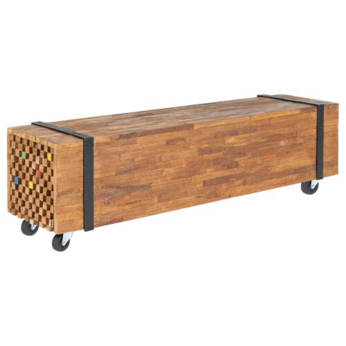 TV Stand 110x30x32.5cm Solid Teak Wood