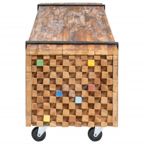 TV Stand 110x30x32.5cm Solid Teak Wood - Image 4