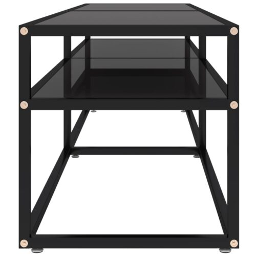 TV Cabinet Black 160x40x40.5cm Tempered Glass - Image 4