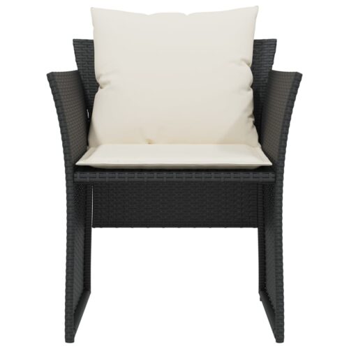 Garden Chair with Footstool Black Poly Rattan Wicker Outdoor Patio Furniture - Image 5