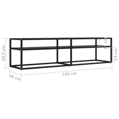 TV Cabinet Black 160x40x40.5cm Tempered Glass - Image 6
