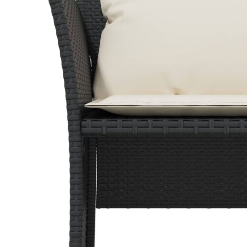 Garden Chair with Footstool Black Poly Rattan Wicker Outdoor Patio Furniture - Image 9