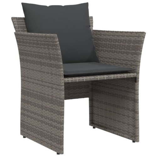 Garden Chair with Footstool Grey Poly Rattan Wicker Outdoor Patio Furniture - Image 4