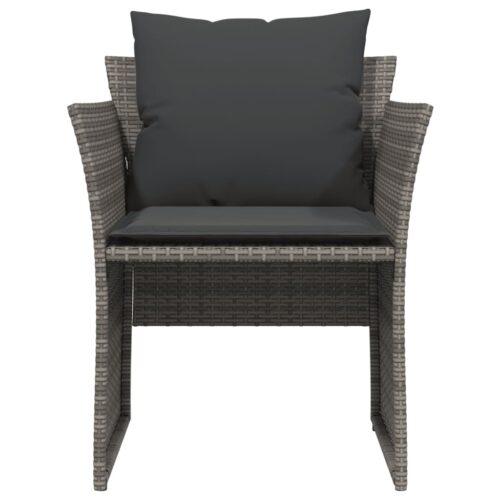 Garden Chair with Footstool Grey Poly Rattan Wicker Outdoor Patio Furniture - Image 5