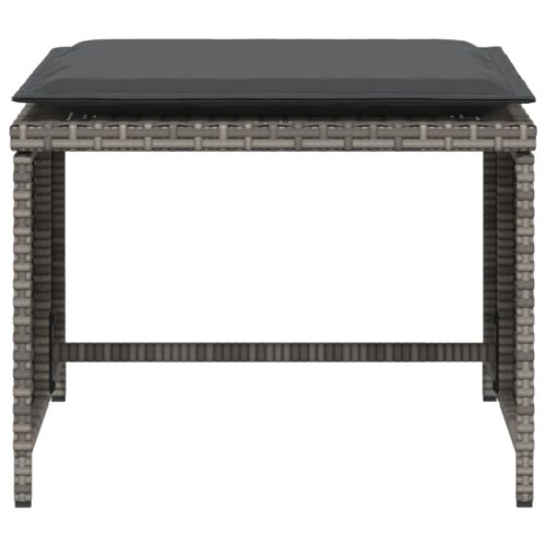 Garden Chair with Footstool Grey Poly Rattan Wicker Outdoor Patio Furniture - Image 7