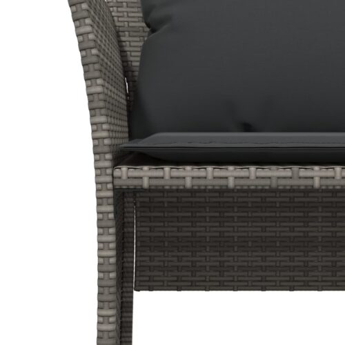 Garden Chair with Footstool Grey Poly Rattan Wicker Outdoor Patio Furniture - Image 9