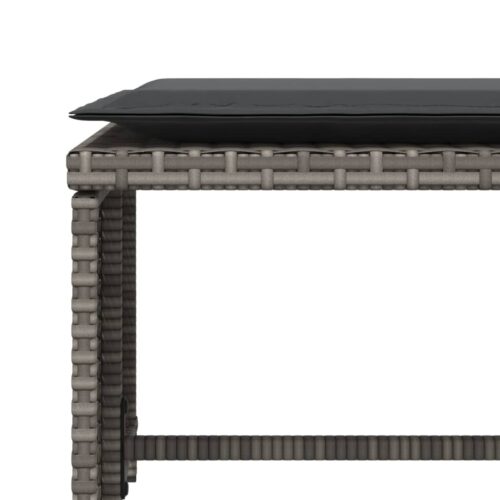 Garden Chair with Footstool Grey Poly Rattan Wicker Outdoor Patio Furniture - Image 10