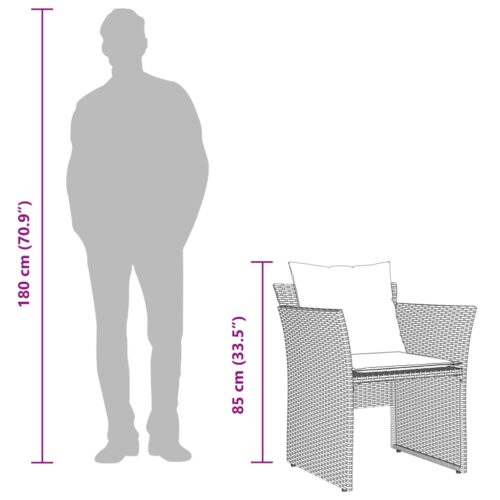 Garden Chair with Footstool Grey Poly Rattan Wicker Outdoor Patio Furniture - Image 11