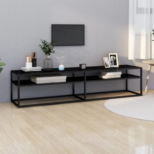 TV Cabinet Black 180x40x40.5cm Tempered Glass