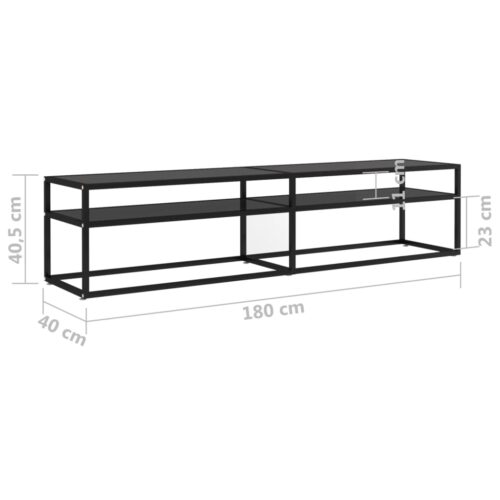 TV Cabinet Black 180x40x40.5cm Tempered Glass - Image 6