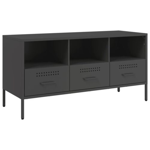 TV Cabinet Black 100.5x39x50.5cm Steel - Image 2