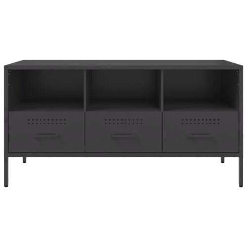 TV Cabinet Black 100.5x39x50.5cm Steel - Image 6