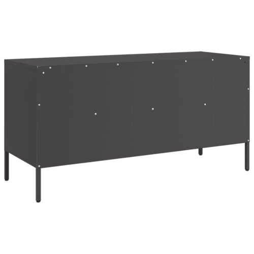 TV Cabinet Black 100.5x39x50.5cm Steel - Image 8