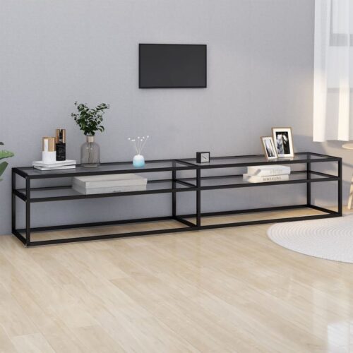 TV Cabinet Transparent 220x40x40.5cm Tempered Glass