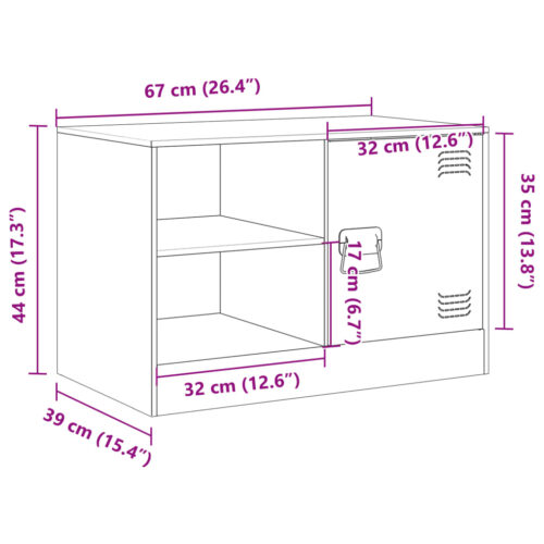 TV Cabinets 2pcs Black 67x39x44cm Steel - Image 12