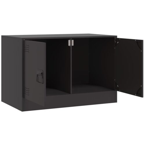 TV Cabinets 2pcs Black 67x39x44cm Steel - Image 7