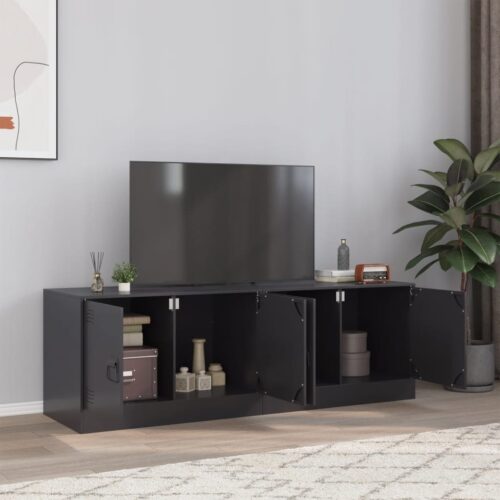 TV Cabinets 2pcs Black 67x39x44cm Steel - Image 13