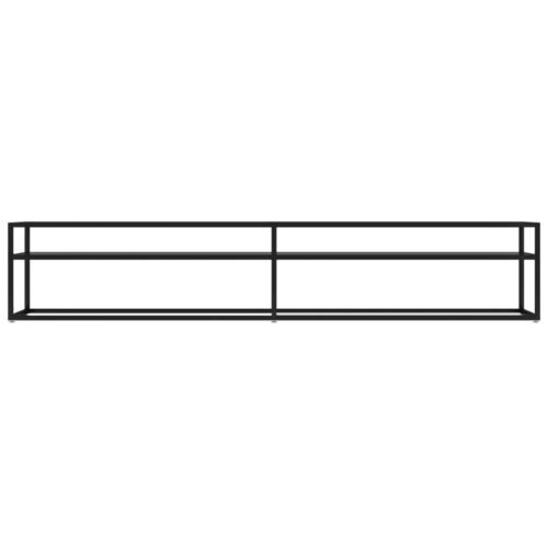 TV Cabinet Black 220x40x40.5cm Tempered Glass - Image 3