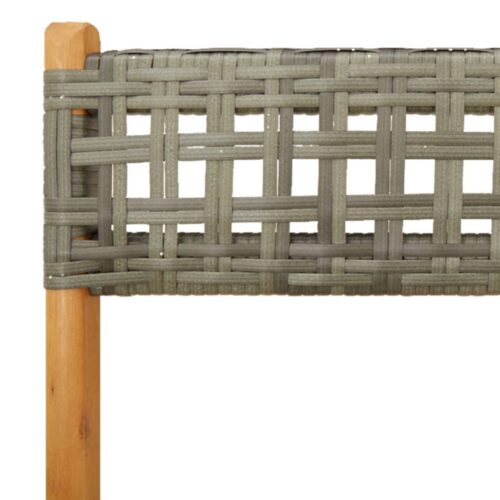3-Piece Bistro Set Grey Poly Rattan Wicker Outdoor Patio Furniture Wood Timber Outdoor Patio Furniture - Image 10