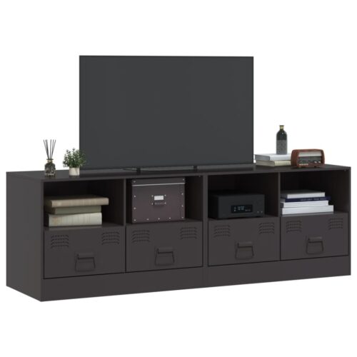 TV Cabinets 2pcs Black 67x39x44cm Steel - Image 3