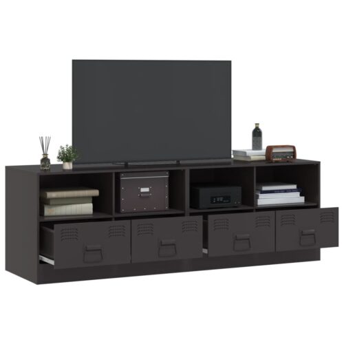 TV Cabinets 2pcs Black 67x39x44cm Steel - Image 4