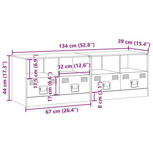TV Cabinets 2pcs Black 67x39x44cm Steel - Image 12