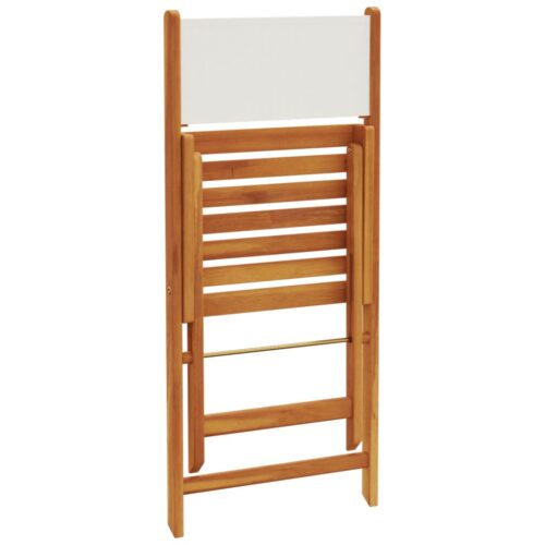 3-Piece Bistro Set Cream White Fabric Wood Timber Outdoor Patio Furniture - Image 7