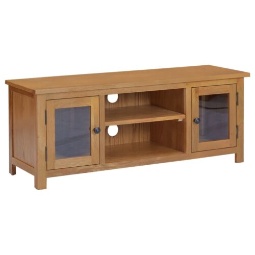 TV Cabinet 110x35x44cm Solid Oak Wood