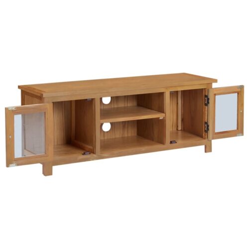 TV Cabinet 110x35x44cm Solid Oak Wood - Image 2