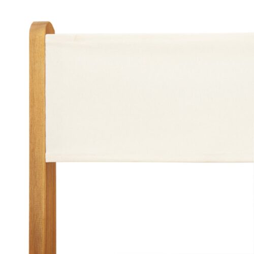 3-Piece Bistro Set Cream White Fabric Wood Timber Outdoor Patio Furniture - Image 10