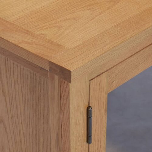 TV Cabinet 110x35x44cm Solid Oak Wood - Image 6