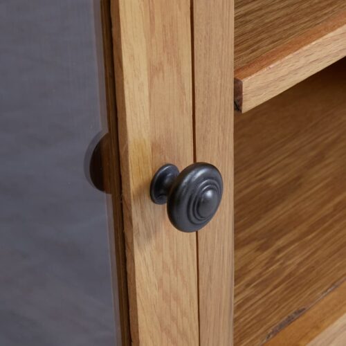 TV Cabinet 110x35x44cm Solid Oak Wood - Image 7
