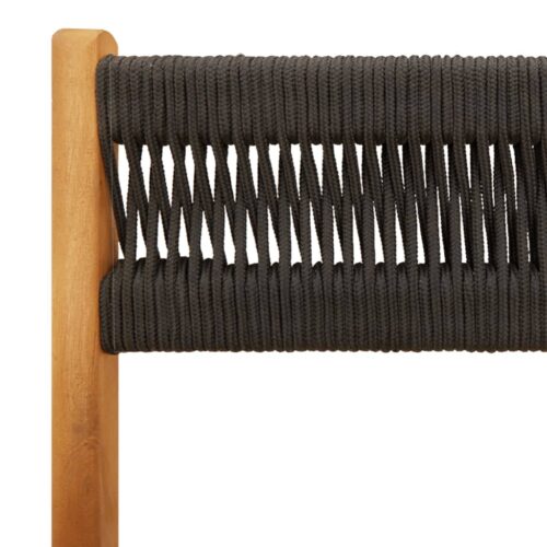 3-Piece Bistro Set Black Polypropylene Wood Timber Outdoor Patio Furniture - Image 10