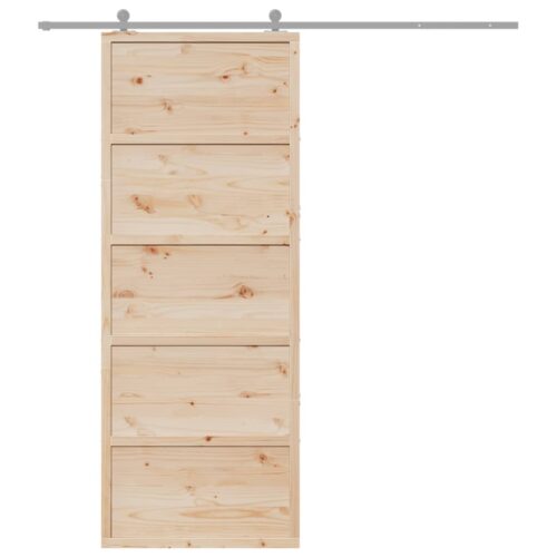 Barn Door 80x208cm Solid Wood Pine - Image 3