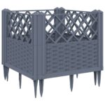 Garden Planter with Pegs Blue Grey 43.5x43.5x43.5cm PP