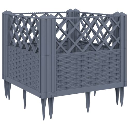 Garden Planter with Pegs Blue Grey 43.5x43.5x43.5cm PP
