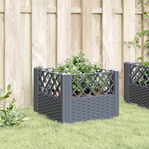Garden Planter with Pegs Blue Grey 43.5x43.5x43.5cm PP - Image 3