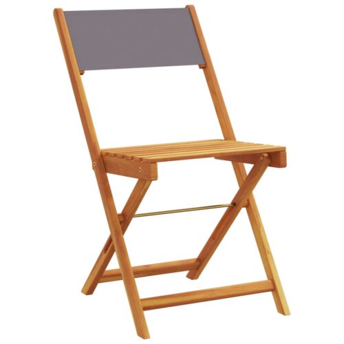 3-Piece Bistro Set Anthracite Fabric Wood Timber Outdoor Patio Furniture - Image 5