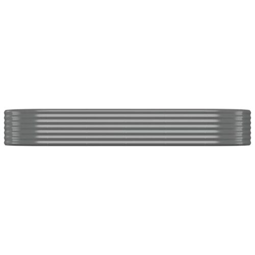 Garden Raised Bed Powder-Coated Steel 249x100x36cm Grey - Image 3