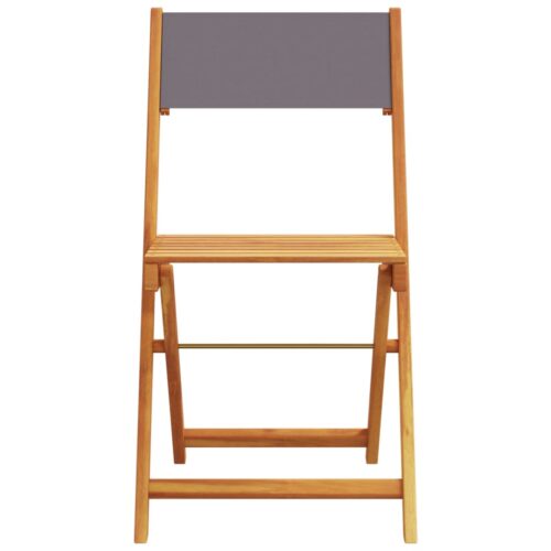 3-Piece Bistro Set Anthracite Fabric Wood Timber Outdoor Patio Furniture - Image 6