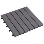 Decking Tiles 10pcs Grey Wash 30x30cm Solid Acacia Wood
